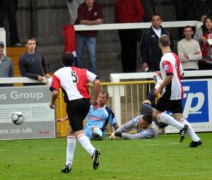 Lenny Pidgeley loses the ball