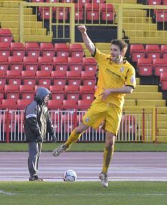 Goddard celebrates scoring Woking's second