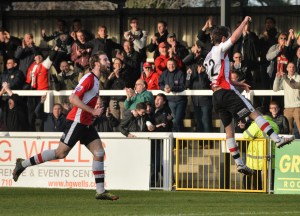 Goddard fires Woking into a 2-1 lead.